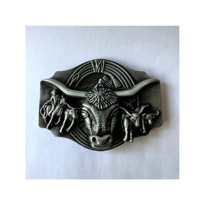 Longhorn Cattle Roundup Western Country Belt Buckle
